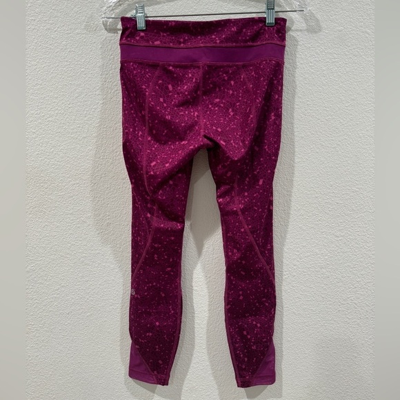 Lululemon Athletica Inspire Tight II Geo Regal Plum Ankle Cropped Leggings 4 - Picture 10 of 16